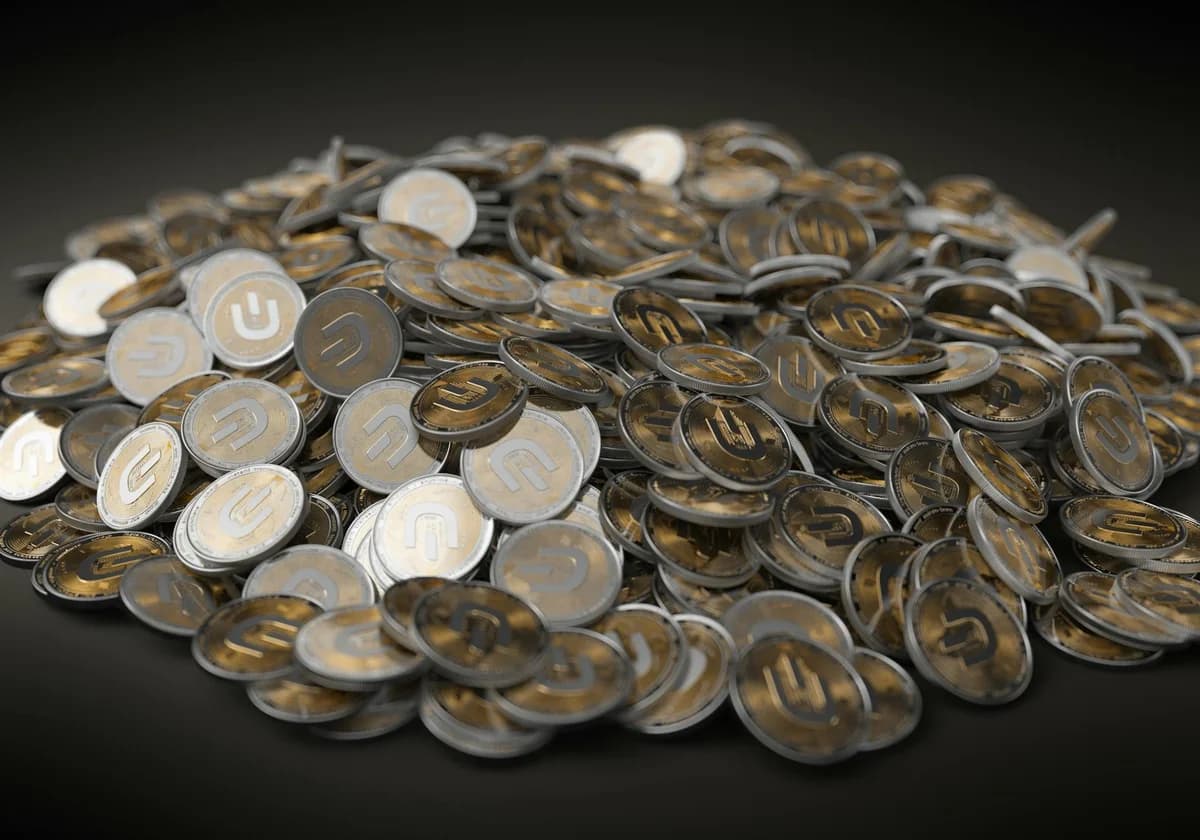 A visual representation of weekly bitcoin volume and data analysis with coins.
