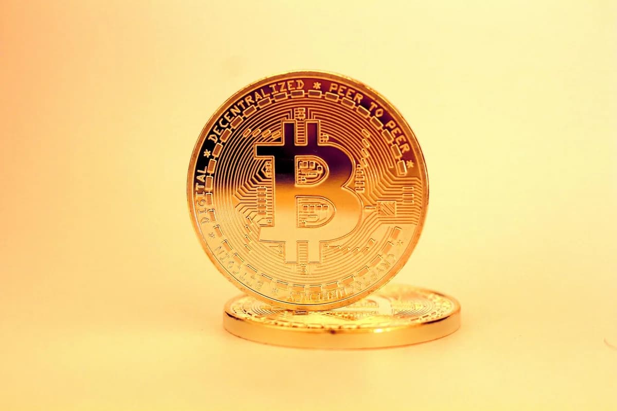 Close-up of Bitcoin and Ethereum coins symbolizing digital currency and blockchain technology.