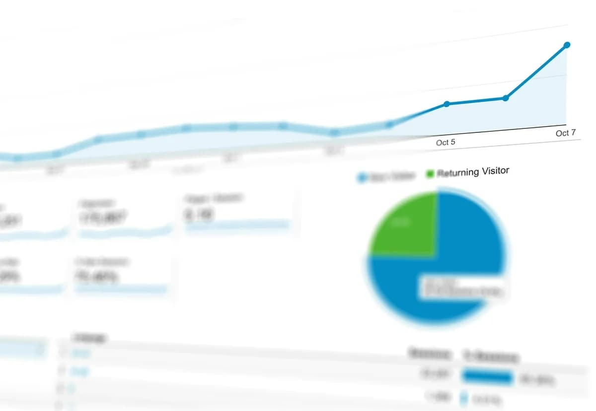 Overhead view of financial charts, laptop, and magnifying glass, ideal for business analysis themes.